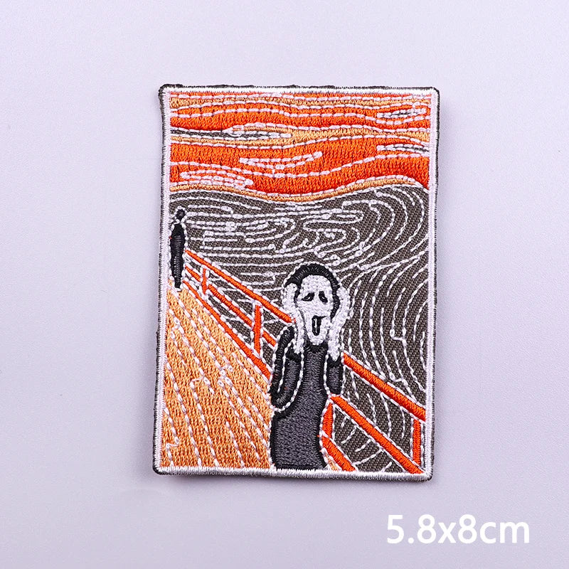 Van Gogh Oil Painting Embroidery Patch Iron On Patches For Clothing Thermoadhesive Patches On Clothes Sewing/Fusible Applique