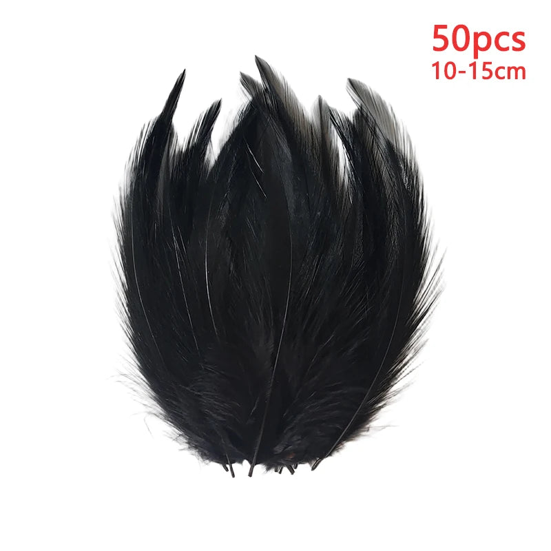 10-15cm Long Large Feathers For Crafts Black 50pcs Decoration Goose Plumas Small Massage Easter Creative Leisure Carnival Salon