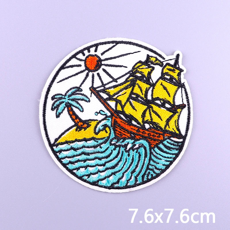 Van Gogh Oil Painting Embroidery Patch Iron On Patches For Clothing Thermoadhesive Patches On Clothes Sewing/Fusible Applique