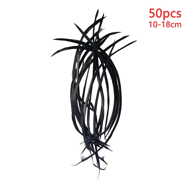 10-15cm Long Large Feathers For Crafts Black 50pcs Decoration Goose Plumas Small Massage Easter Creative Leisure Carnival Salon