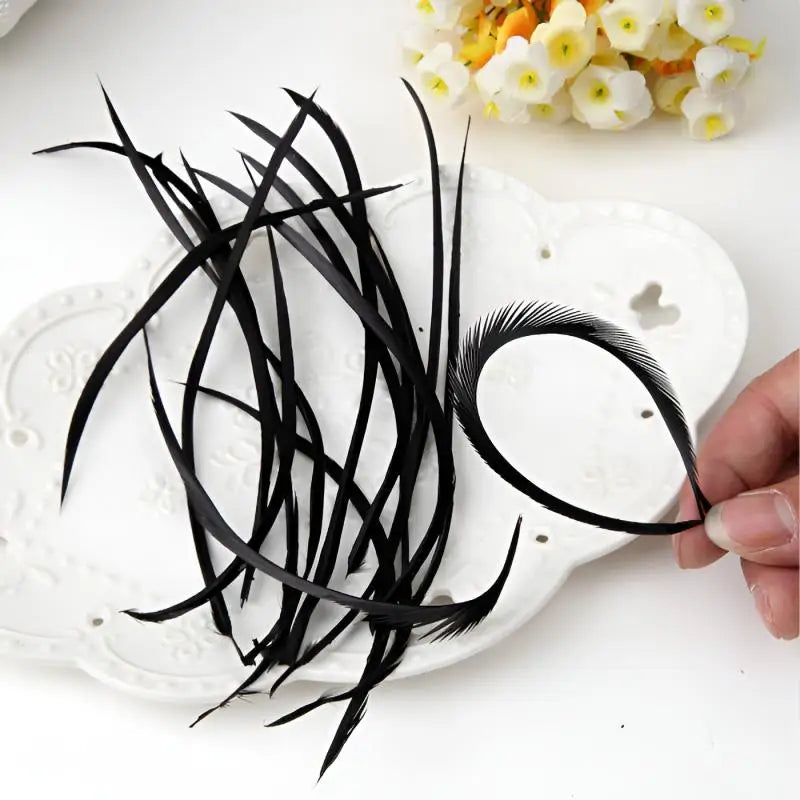 10-15cm Long Large Feathers For Crafts Black 50pcs Decoration Goose Plumas Small Massage Easter Creative Leisure Carnival Salon