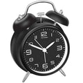 Metal Frame Twin Bell Alarm Clock - 4 Inch, 3D Dial with Backlight, Loud Battery-Powered Desk Clock for Home & Office Use