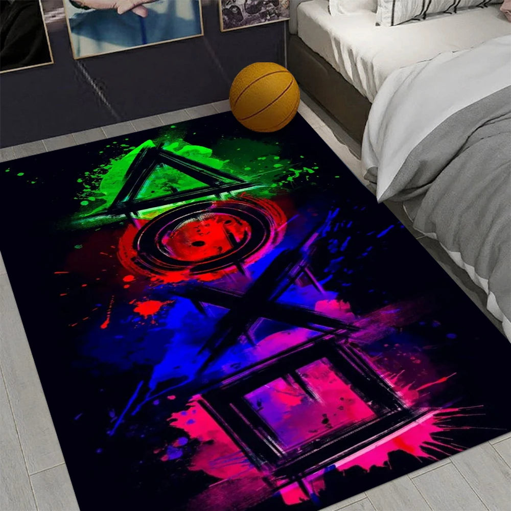 3D Cartoon Gamer Game Controller Area Rug,Carpet Rug for Living Room Bedroom Sofa Doormat Decoration, Play Non-slip Floor Mat