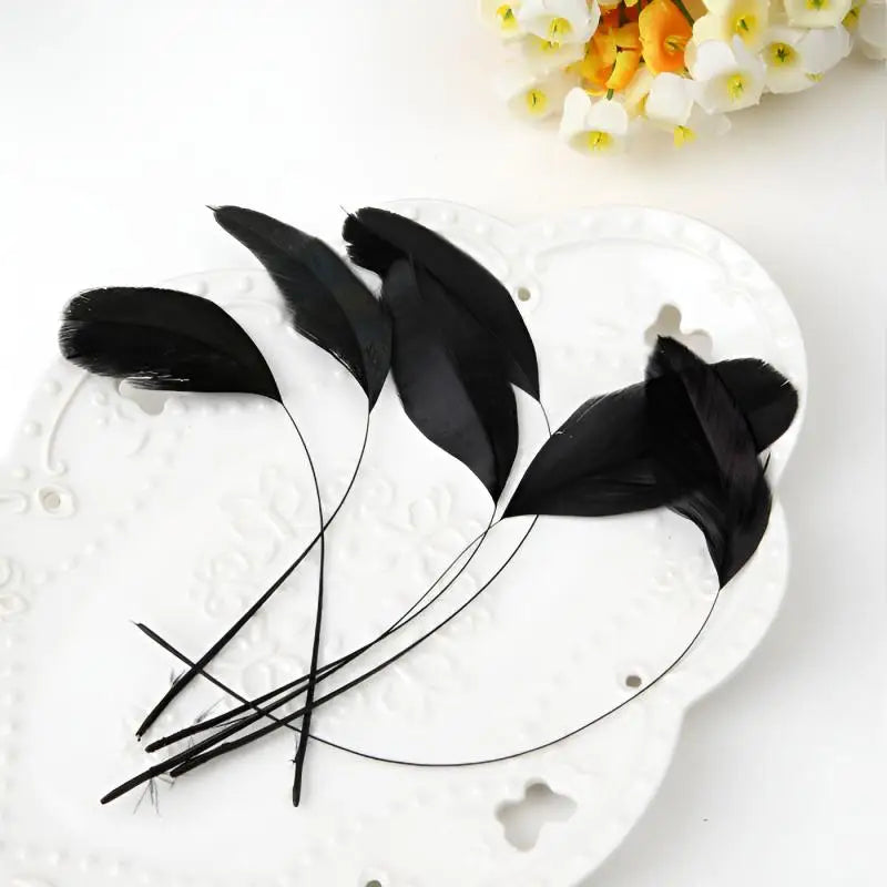 10-15cm Long Large Feathers For Crafts Black 50pcs Decoration Goose Plumas Small Massage Easter Creative Leisure Carnival Salon