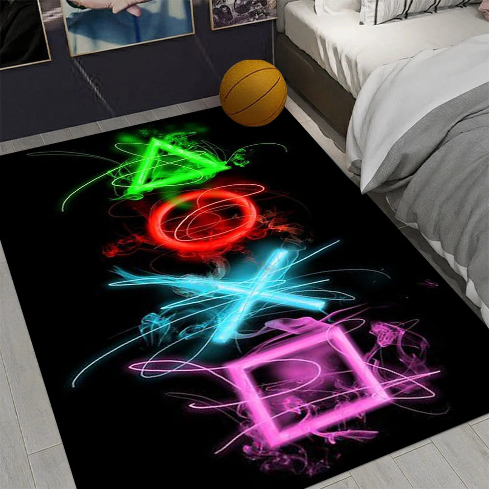 3D Cartoon Gamer Game Controller Area Rug,Carpet Rug for Living Room Bedroom Sofa Doormat Decoration, Play Non-slip Floor Mat