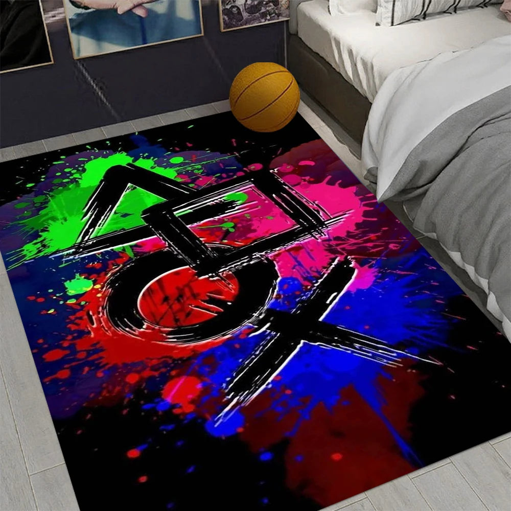 3D Cartoon Gamer Game Controller Area Rug,Carpet Rug for Living Room Bedroom Sofa Doormat Decoration, Play Non-slip Floor Mat
