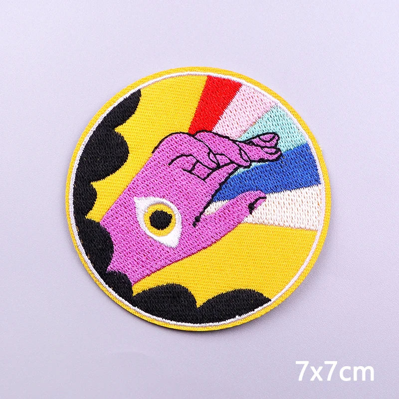 Van Gogh Oil Painting Embroidery Patch Iron On Patches For Clothing Thermoadhesive Patches On Clothes Sewing/Fusible Applique