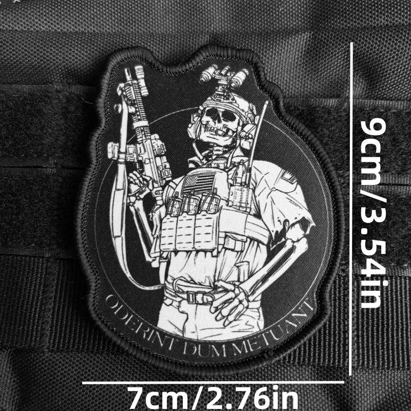 American Skull Soldier Tactical Patch Army Rifleman Morale Badge Printing Hook & Loop Patches Military Armband Backpack Sticker