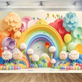 Pink balloons rainbow theme backdrops Photography backdrops Living room decoration photo backdrops